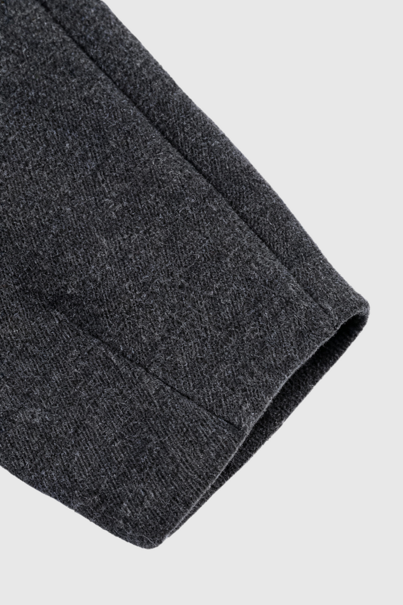 Celeste Long Stand Collar Wool-Look Coat in Grey, view 8