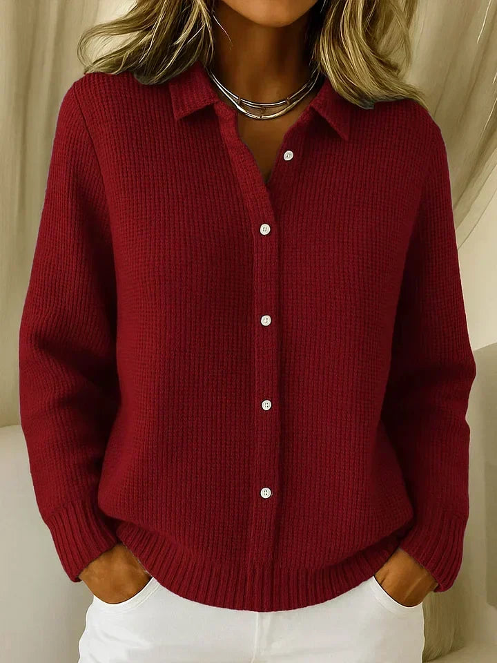 Petra Button-Front Longline Cardigan in Blue, view 3