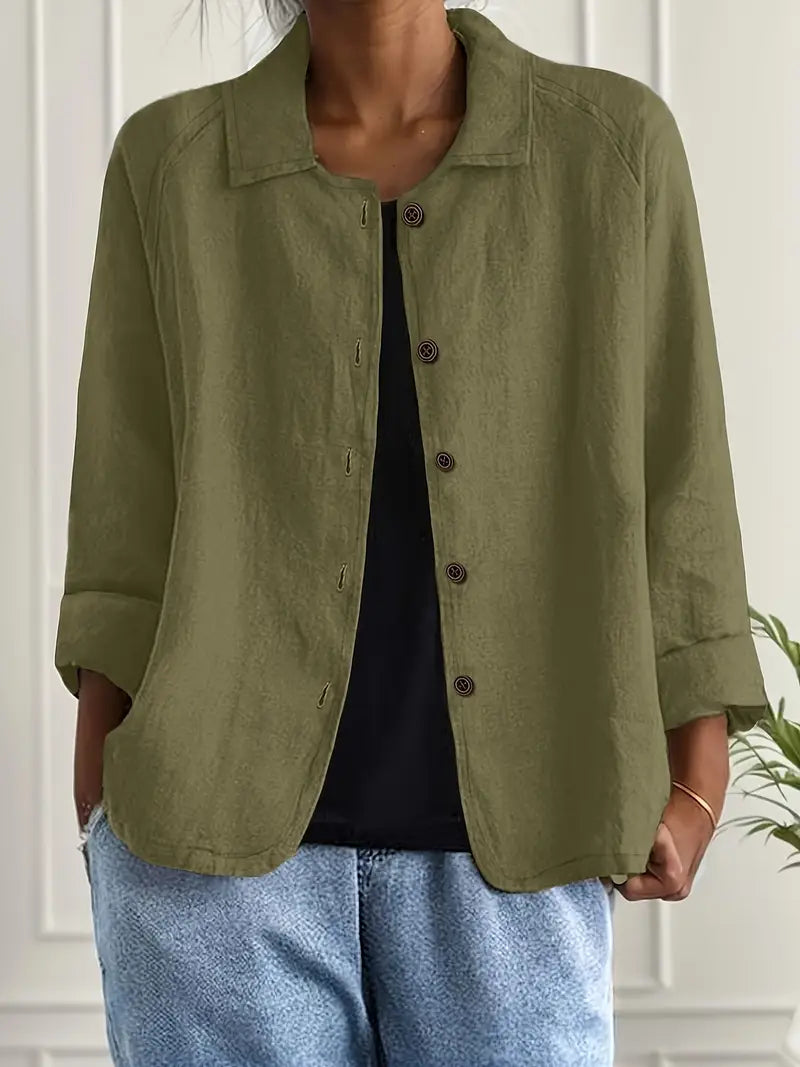 Delphine Button-Up Casual Cardigan in Sky Blue, view 10