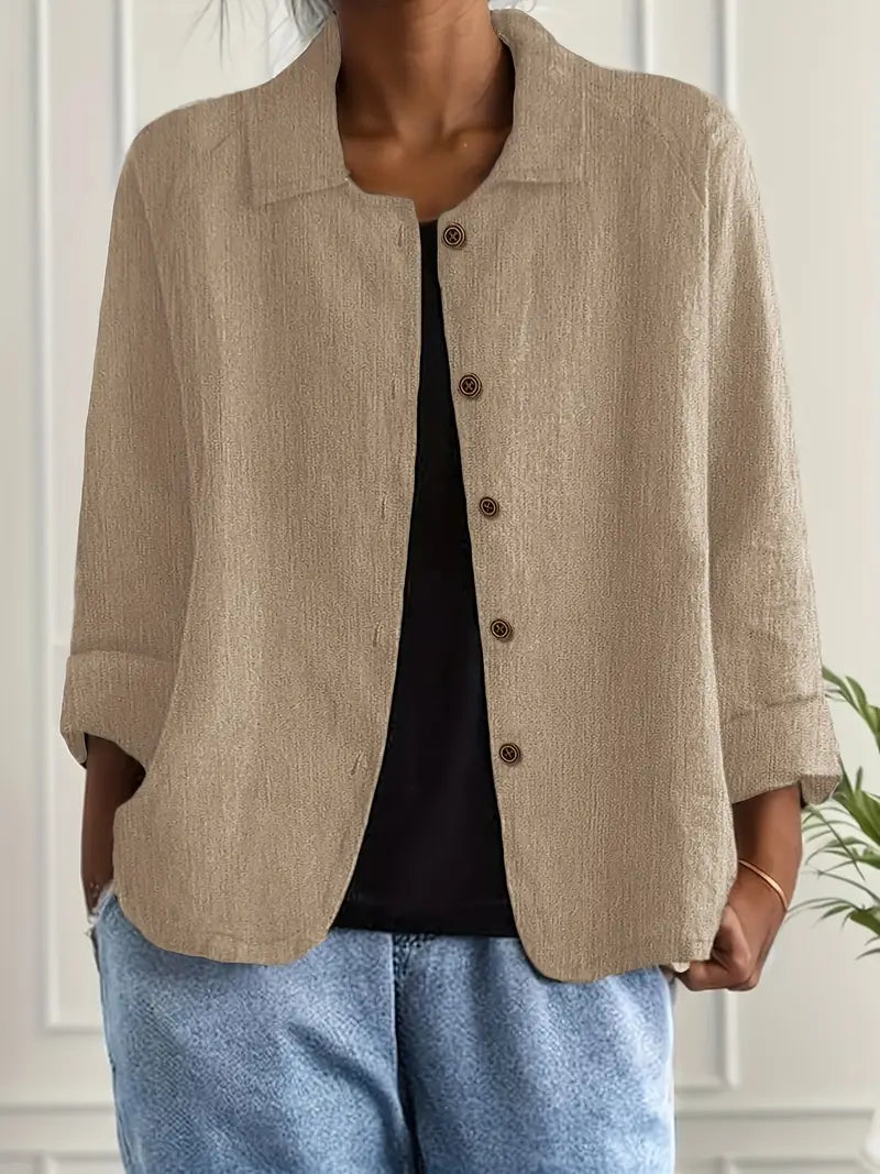 Delphine Button-Up Casual Cardigan in Sky Blue, view 5