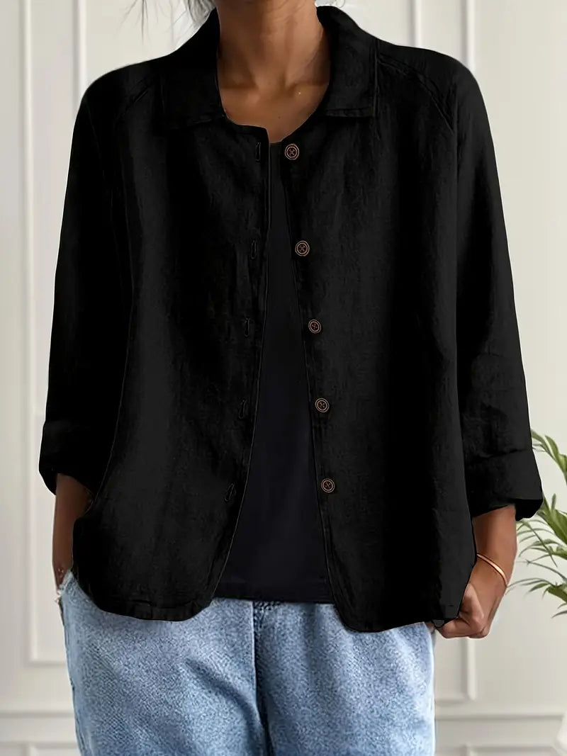 Delphine Button-Up Casual Cardigan in Sky Blue, view 8
