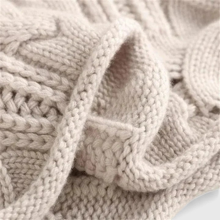 Isadora Cable Knit Turtleneck Sweater in Blue, view 5