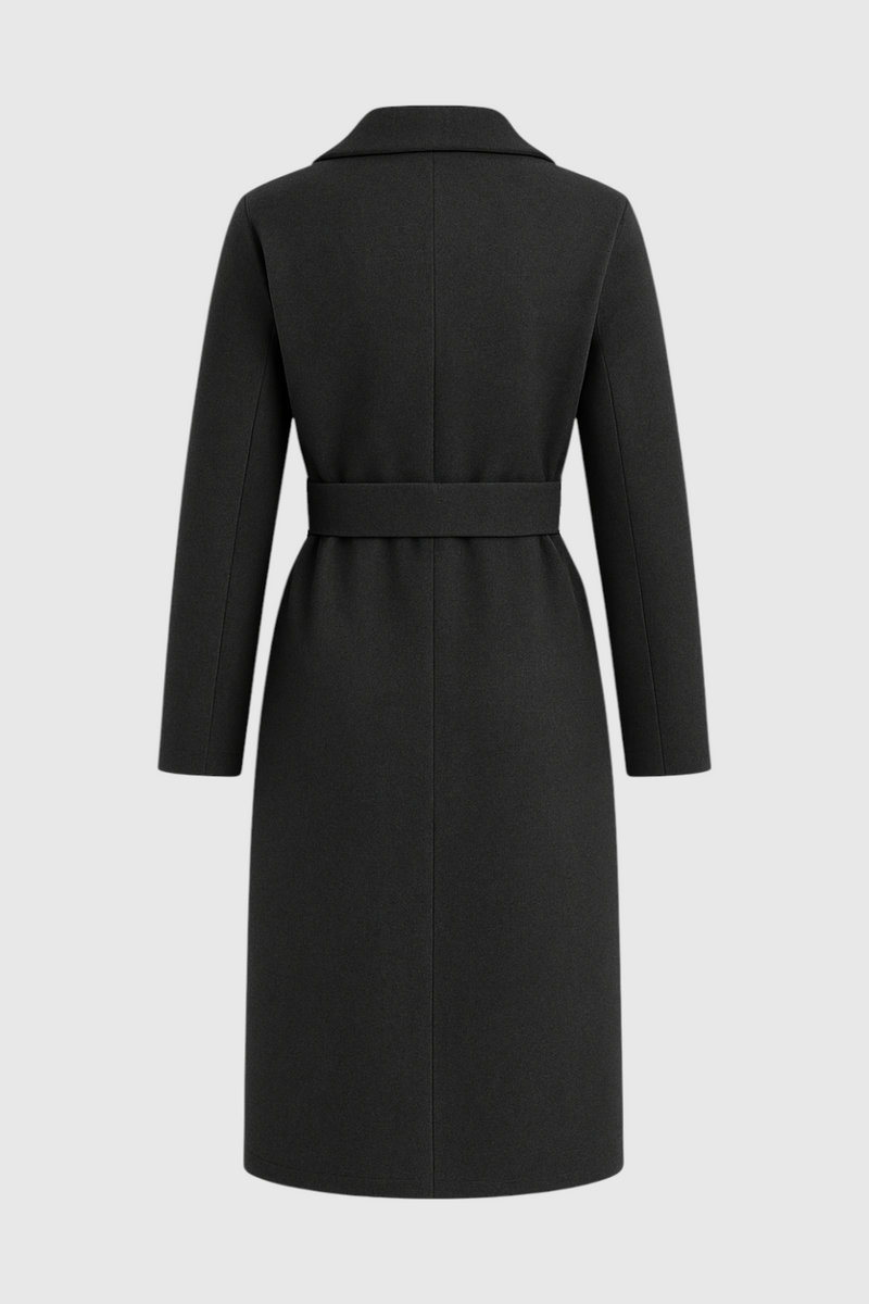 Rosalind Mid-Length Wool-Look Coat in Dark Grey, view 4