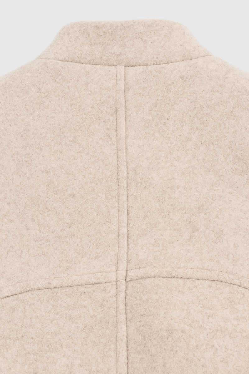 Franca Winter Coat with Crew Neck in Beige, view 6