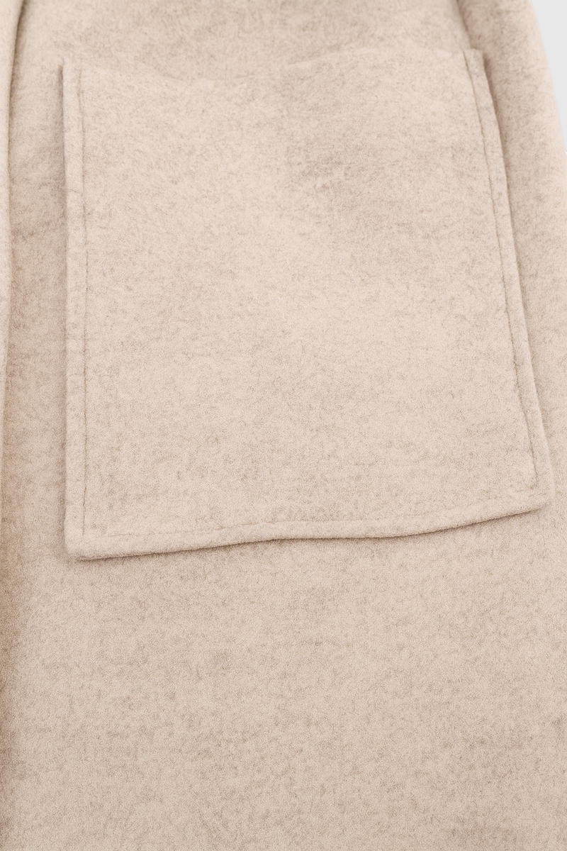 Franca Winter Coat with Crew Neck in Beige, view 8