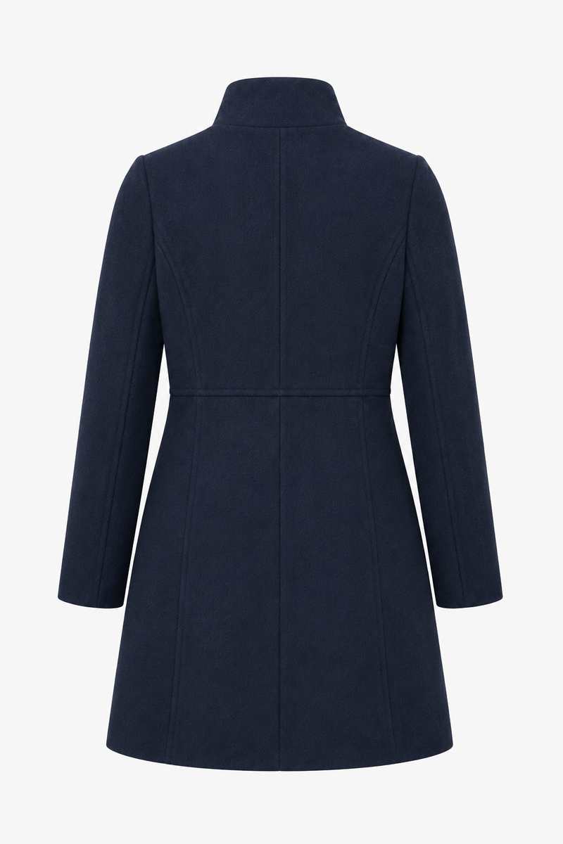 Margaux Double-Breasted Wool-Look Coat in Navy blue, view 5