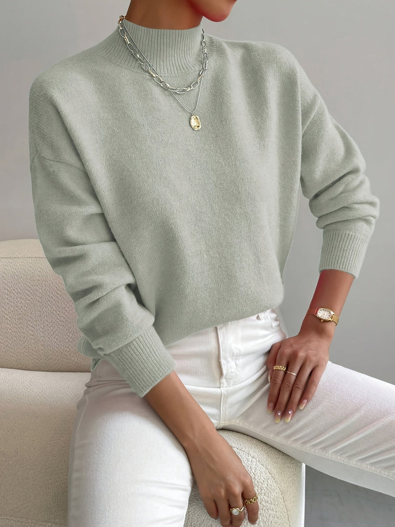Giselle Classic Turtleneck Sweater in Light Green, view 10