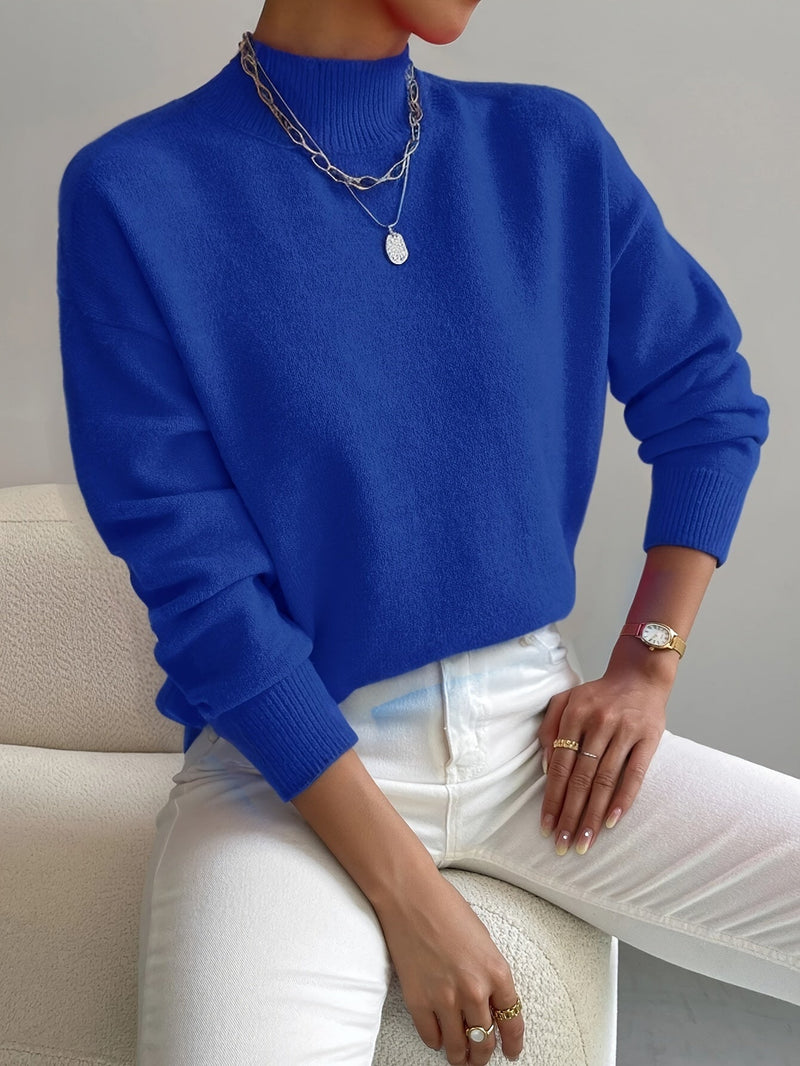 Giselle Classic Turtleneck Sweater in Blue, view 7