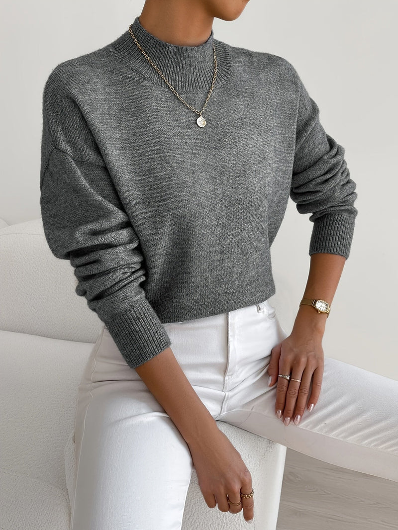Giselle Classic Turtleneck Sweater in Gray, view 9